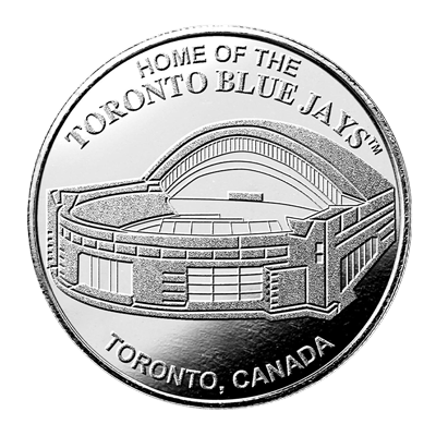 A picture of a 1 oz Toronto Blue Jays SkyDome 1st Game .999 Pure Silver Round